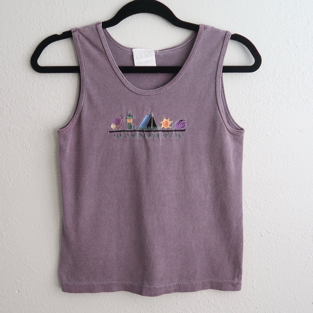 Vintage B.A.G.S. Cotton Wisconsin’s Embroidered Tank Top